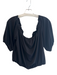 Veronica M Size XL Black Polyester Off Shoulder Short Puff Sleeve Cropped Top Black / XL