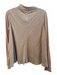Rebecca Taylor Size M Tan Wool & Tencel High Neck Long Sleeve Back Zip Top Tan / M