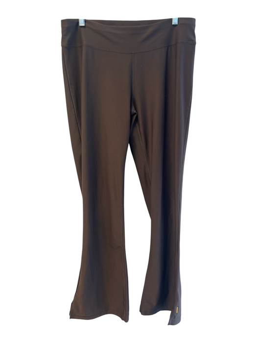 Lucy Size M Brown Polyester Blend Elastic Waist Stretch Flare Pants Brown / M