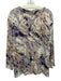 St. John Size XL Purple, Orange & white Rayon Blend Draped Cowl Neckline Top Purple, Orange & white / XL