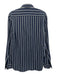 Dolce & Gabbana Size L Navy Blue & White Cotton Collar Neck Button Down Top Navy Blue & White / L