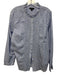 J.Crew Black Label Size XL Light blue & white Cotton Ruffle Neck Button Down Top Light blue & white / XL