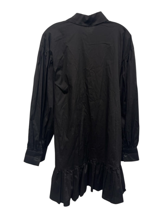 The Lulo Project Size XL Black Linen & Cotton Collar Neck Button Down Dress Black / XL