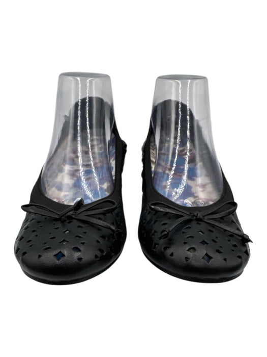 Vionic Shoe Size 8.5 Black Leather Geometric cutouts Bow Tie Round Toe Flats Black / 8.5