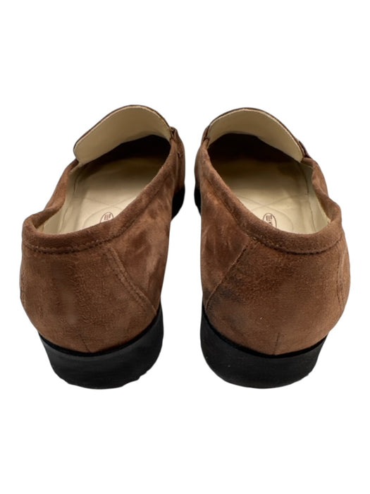 Amalfi by Rangoni Shoe Size Est 10 Tan Brown Suede Gold Tone Hardware Loafers Tan Brown / Est 10