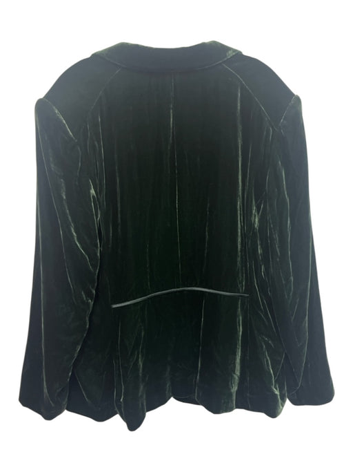 Lafayette 148 Size 16 Dark Green Rayon & Silk Velvet Flap Pocket Blazer Jacket Dark Green / 16