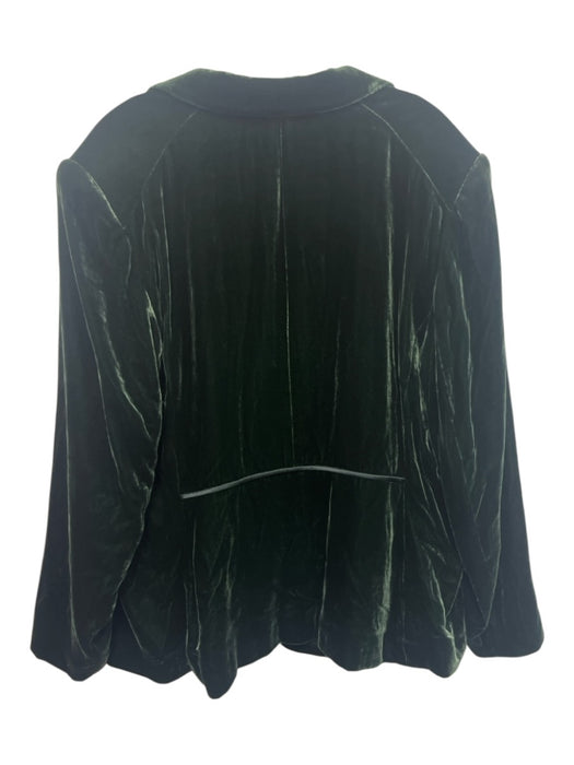 Lafayette 148 Size 16 Dark Green Rayon & Silk Velvet Flap Pocket Blazer Jacket Dark Green / 16