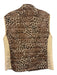 Tyler Boe Size XL Brown & Beige Polyester Leopard Print Zip Front Filled Vest Brown & Beige / XL