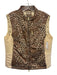 Tyler Boe Size XL Brown & Beige Polyester Leopard Print Zip Front Filled Vest Brown & Beige / XL