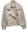 Avec Les Filles Size M Light Pink PU Leather Double Breasted Moto Jacket Light Pink / M