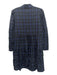 Sail To Sable Size M Navy Blue, Green & Black Cotton Plaid Long Sleeve Dress Navy Blue, Green & Black / M