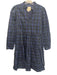 Sail To Sable Size M Navy Blue, Green & Black Cotton Plaid Long Sleeve Dress Navy Blue, Green & Black / M