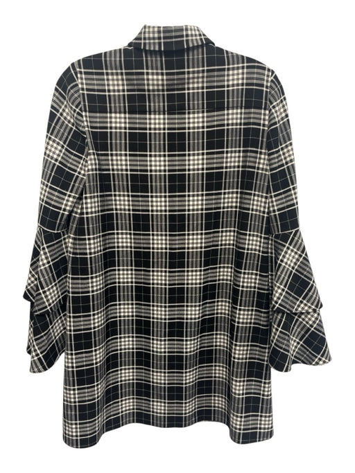 Alice + Olivia Size XS Black & White Polyester Blend Plaid Button Front Dress Black & White / XS
