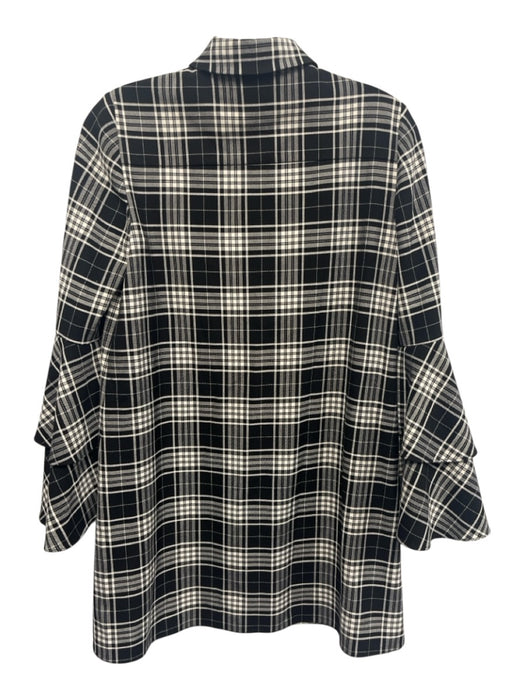 Alice + Olivia Size XS Black & White Polyester Blend Plaid Button Front Dress Black & White / XS