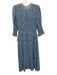 Reformation Size 4 Blue & White Viscose Floral 1/2 Balloon Sleeve Dress Blue & White / 4