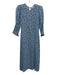 Reformation Size 4 Blue & White Viscose Floral 1/2 Balloon Sleeve Dress Blue & White / 4