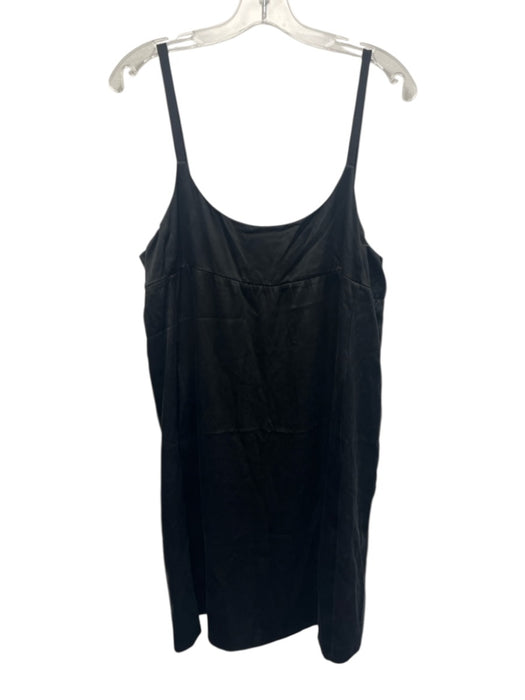 Eileen Fisher Size M Black Silk Sleeveless Adjustable Strap Mini Dress Black / M