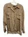 Cote de France Size L Brown & Cream Silk Abstract Print Button Up Shirt Top Brown & Cream / L