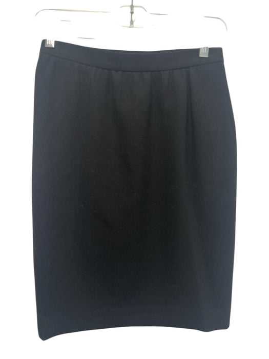 Givenchy Size 40 Black No Fabric Tag Wool Feel Side Zip Pencil Knee length Skirt Black / 40