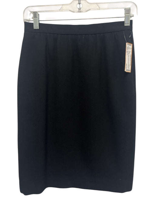 Givenchy Size 40 Black No Fabric Tag Wool Feel Side Zip Pencil Knee length Skirt Black / 40