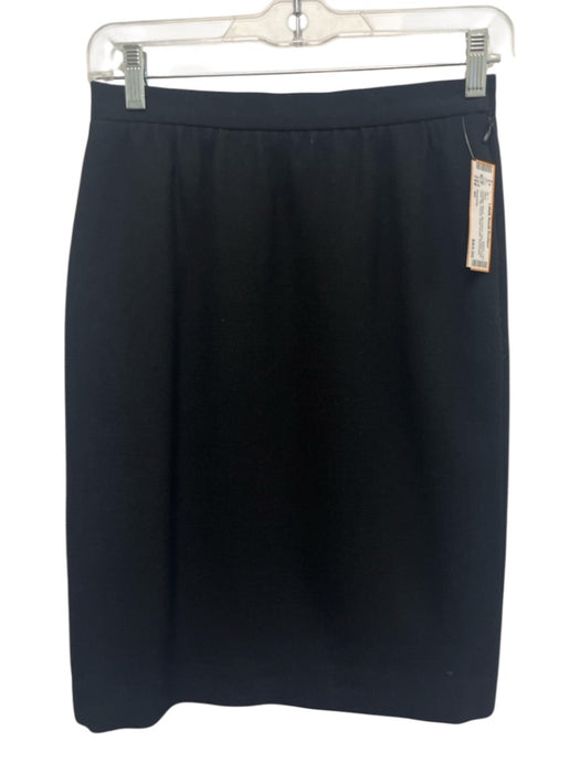 Givenchy Size 40 Black No Fabric Tag Wool Feel Side Zip Pencil Knee length Skirt Black / 40