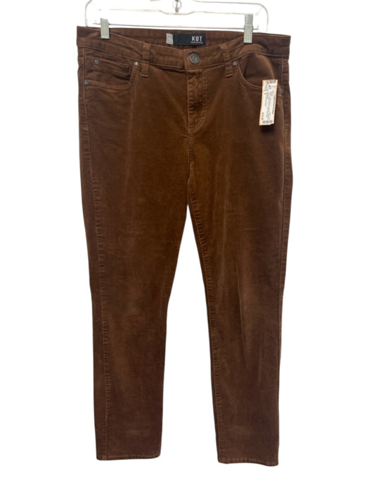 Kut From The Kloth Size 8 Brown Cotton Blend Corduroy Released Hem Slim Pants Brown / 8