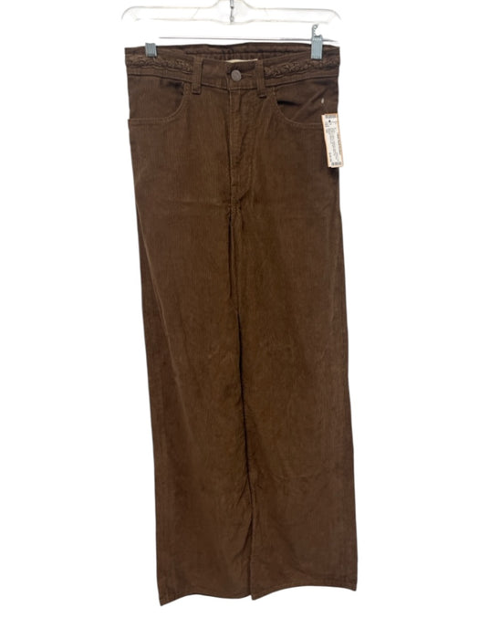 Levi's Size 24 Brown Cotton Corduroy Braided detail Button & Zip Fly Pants Brown / 24