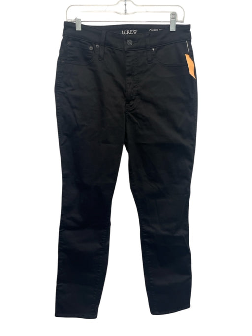 J. Crew Size 30T Black Cotton Blend Stretch Denim High Rise Slim Straight Jeans Black / 30T