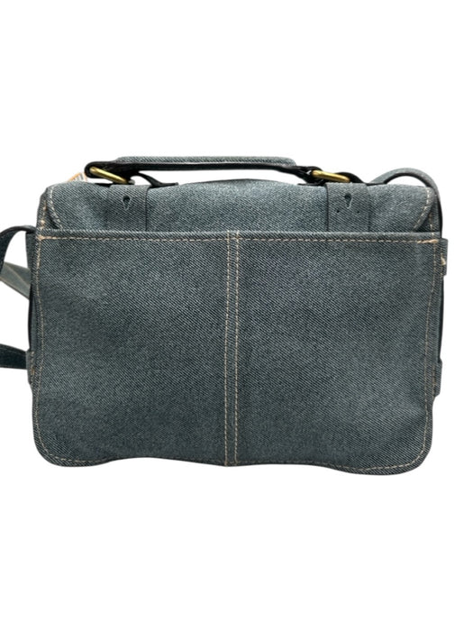 Aimee Kestenberg Medium light wash Leather Denim Look Flap Top Press Lock Bag Medium light wash