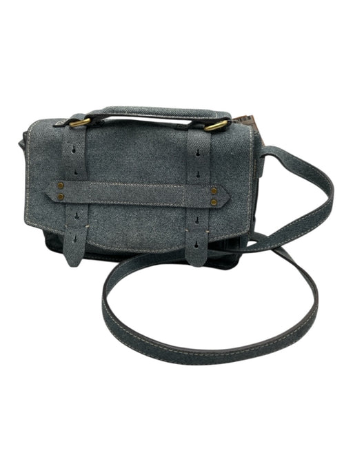 Aimee Kestenberg Medium light wash Leather Denim Look Flap Top Press Lock Bag Medium light wash