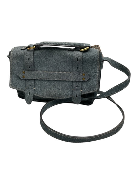 Aimee Kestenberg Medium light wash Leather Denim Look Flap Top Press Lock Bag Medium light wash