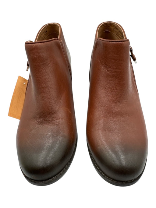 Vionic Shoe Size 8.5 Brown & Black Leather Upper Gradient Side Zip Ankle Booties Brown & Black / 8.5