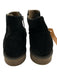 Italeau Shoe Size 38.5 Black Leather Upper Suede Side Zip Ankle Booties Black / 38.5