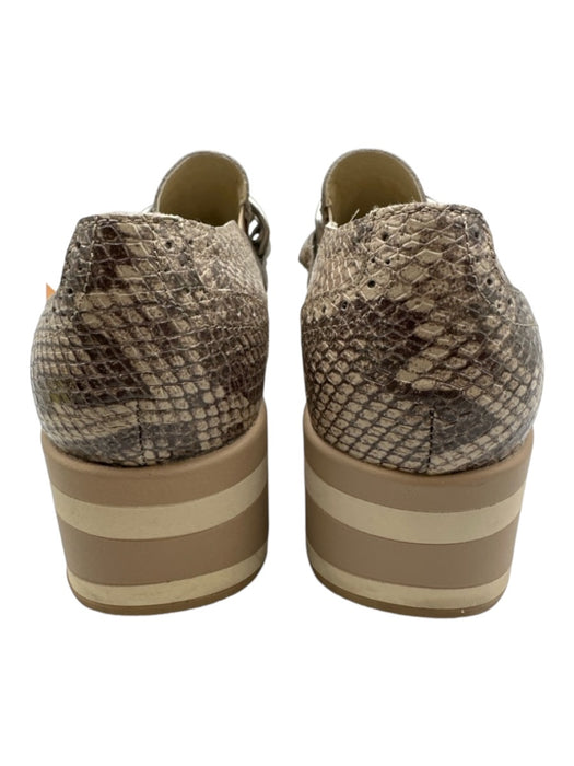 Dolce Vita Shoe Size 8 Beige Leather Upper Snake Print Chain Detail Sneakers Beige / 8
