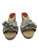 Christian Louboutin Shoe Size 38 Silver & Beige textile upper Shimmer Sandals Silver & Beige / 38