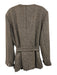 C. Joseph NY Size XL Mixed Brown Wool & Silk Long Sleeve Checkered Jacket Mixed Brown / XL