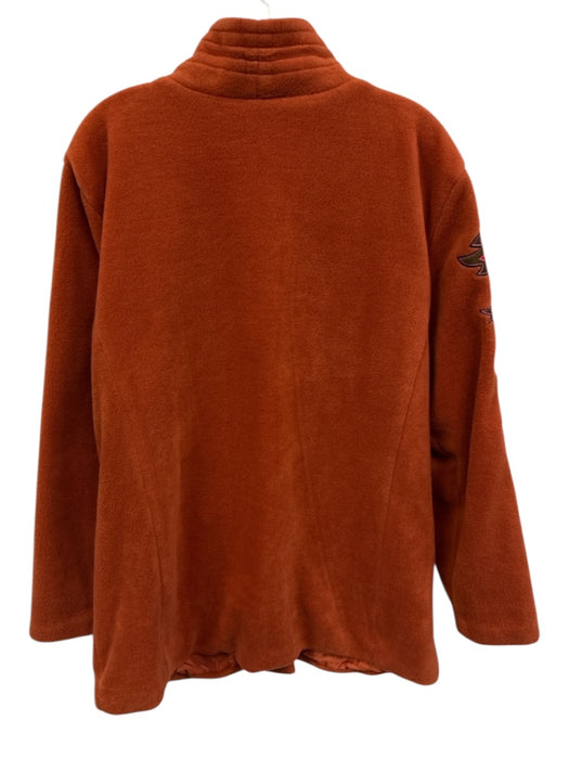 Bob Mackie Size Est M Orange, Pink, Brown Polyester Long Sleeve Collar Jacket Orange, Pink, Brown / Est M