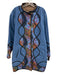 Koos Size Large Blue, Orange, Brown Polyester Vinyl Floral Velcro Jacket Blue, Orange, Brown / Large
