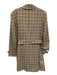 Tahari Size 14 Beige, Green, Burgundy Polyester Long Sleeve Plaid Pockets Jacket Beige, Green, Burgundy / 14