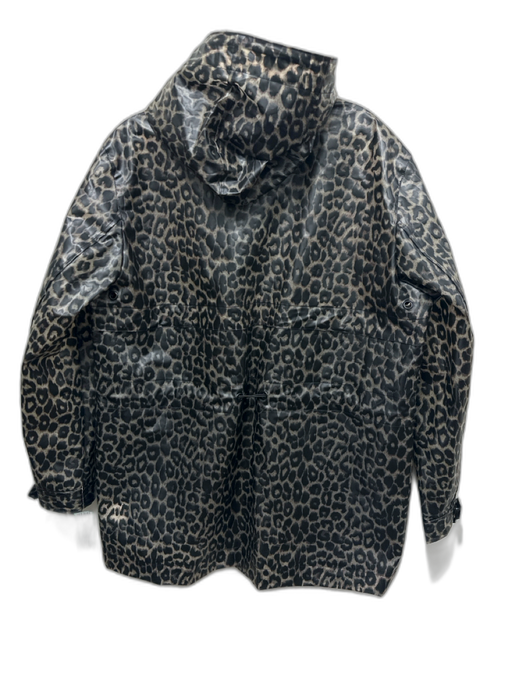 Tribal Size L Beige & Black Polyurethane Animal Print Zip & Snap Rain Coat Beige & Black / L