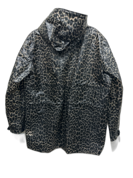 Tribal Size L Beige & Black Polyurethane Animal Print Zip & Snap Rain Coat Beige & Black / L