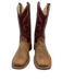 Cody James Shoe Size 7 Red, Tan & Green Leather Square Toe Stitch Detail Boots Red, Tan & Green / 7