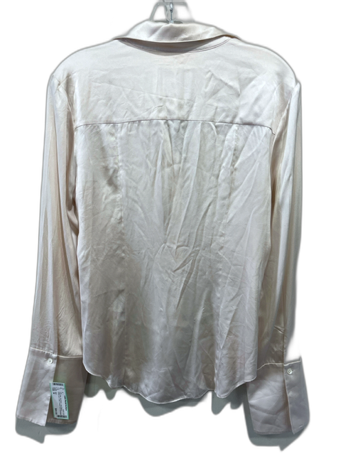 TWP Size M Rose Pink Silk Blend Long Sleeve Button Up & Collar French Cuff Top Rose Pink / M