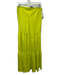 Beautiful People Size L Chartreuse Green Silk Drawstring Waist Tiered Maxi Skirt Chartreuse Green / L