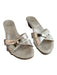 Stuart Weitzman Shoe Size 8.5 Silver Manmade Material open toe Kitten Heel Shoes Silver / 8.5