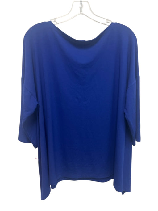 Eileen Fisher Size M/L Blue Viscose Blend Long Sleeve Drop Shoulder Top Blue / M/L