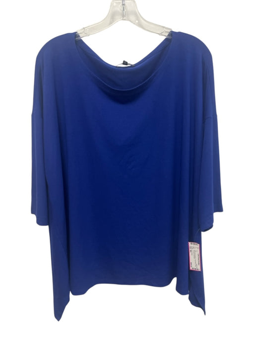 Eileen Fisher Size M/L Blue Viscose Blend Long Sleeve Drop Shoulder Top Blue / M/L