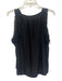 Ramy Brook Size Large Black Polyester Sleeveless lace up Ruffle V Neck Top Black / Large