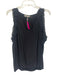 Ramy Brook Size Large Black Polyester Sleeveless lace up Ruffle V Neck Top Black / Large
