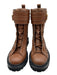 Bally Shoe Size 37 Brown & Black Leather Laser Cut Combat Lace Up Boots Brown & Black / 37